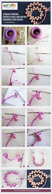 Crocheted Earrings with Beads
