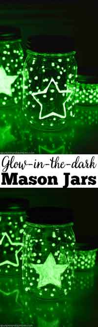 Glow-in-the-dark Mason Jars
