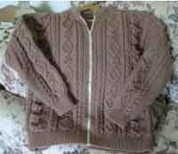 Mens Zippered Aran Sweater