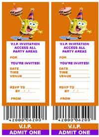 VIP TICKET PARTY INVITATIONS