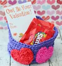 Easy Crochet Valentine’s Day Basket
