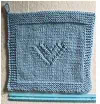 Knitted Heart Dishcloth
