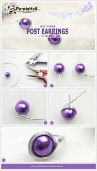 How to make post earrings out of common 6mm bead and 18 gauge wire