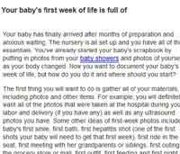 Babys First Week Scrapbook