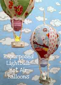Recycled Light Bulb Hot Air Balloon Ornament