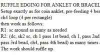 Ruffled Edging for Anklet/Bracelet