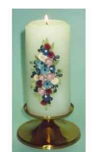 Candle with Spring Flowers