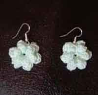 Thread Flower Earrings & Pendant Set