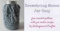 Drawstring Mason Jar Cozy