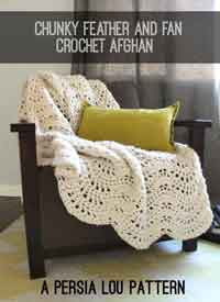 Chunky Feather and Fan Crochet Blanket