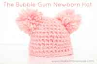Easy Bubble Gum Crochet Newborn Hat