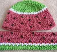 Watermelon Hat and Scarf Patterns
