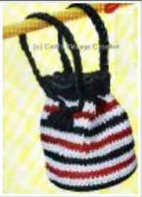 Red, White, Black Drawstring Bag