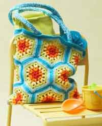 Rainbow Hexagon Beach Bag 