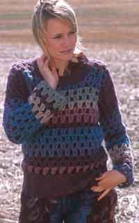 Crocheted Pullover in Eskimo