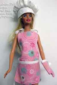 Sew a Barbie apron, oven mitt and matching chef hat