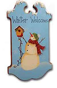 Painted Snowman Welcome Sign