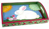 Spring Bunny Painted Tray