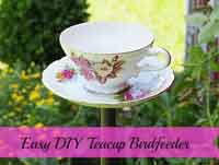 DIY Tea Cup Bird Feeder Tutorial