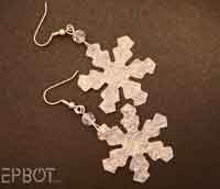 Winter Snowflake Bubble Wrap Earrings