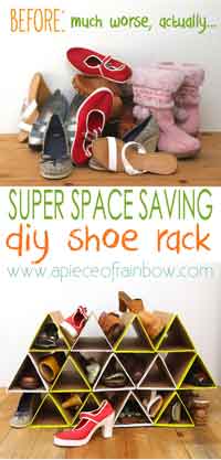 DIY Space Saving Shoe Rack