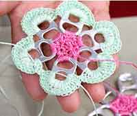Crochet Flower with Tab