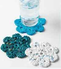 Crocheted Recycled Plastic Bag Coasters