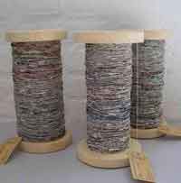 Handspun Recycled Newspaper Yarn