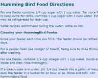 Homemade Hummingbird Feeder and Food Recipe 