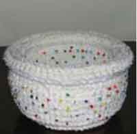 Recycled CD Rolled-Edge Basket