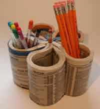 Recycled Phone Book Pencil Cup