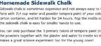 Homemade Sidewalk Chalk