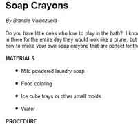 Soap Crayons