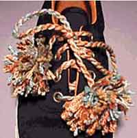 Rainbow Shoelaces with Pom-poms