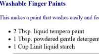 Washable Finger Paints