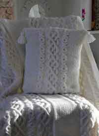 Cabled Warm Blanket and Pillow