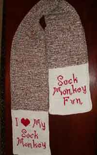 I Love My Sock Monkey Scarf