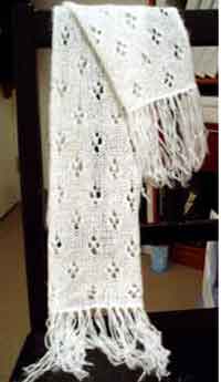 Mohair Diamond Eyelet Scarf