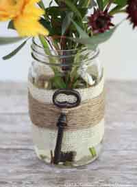 Embellished Mason Jar Vase