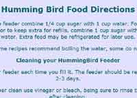 Homemade Humingbird Feeder and Food Recipe 