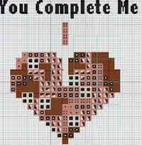 Tetris Heart Cross Stitch Pattern