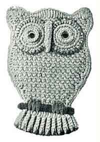 vintage owl potholder