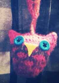 Owl necklace knitting pattern