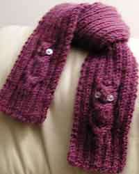 Owl scarf knitting pattern