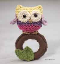 Crochet Owl Ring Baby Toy Pattern