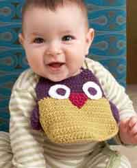 How to make a crochet owl bib