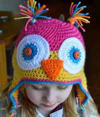 Owl baby hat crochet pattern