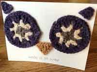 Owl greeting card crochet pattern