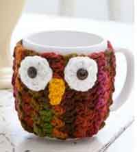 Owl mug wrap crochet pattern