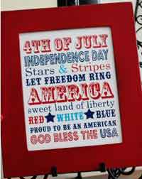 4th of July Word Art Free Printable